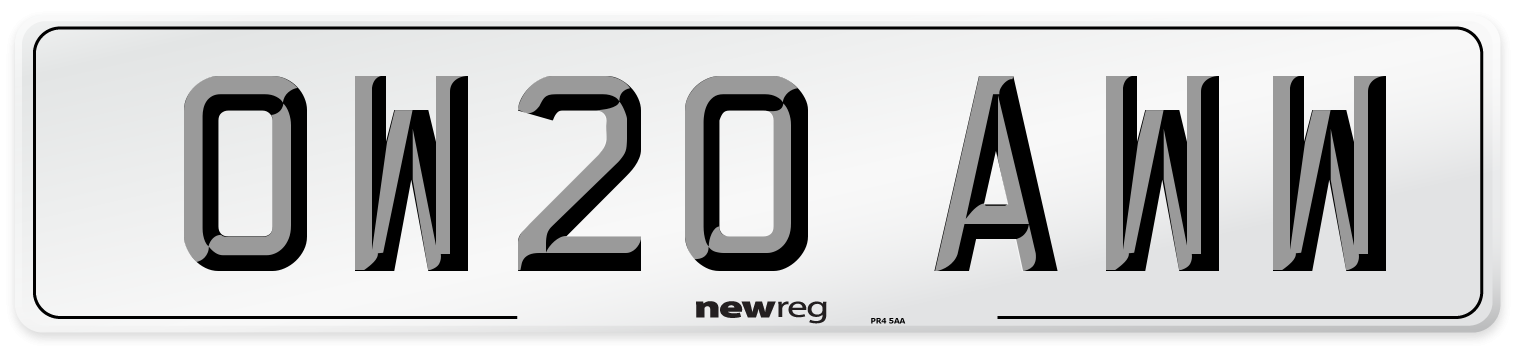 OW20 AWW Number Plate from New Reg